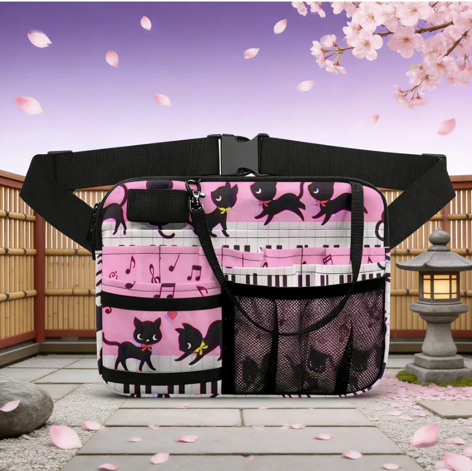 

Pastel Color Nurse Fanny Pack Cute Medical Print Waist Bag for Daily Use