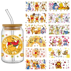 Disney Winnie the Pooh karakterler UV DTF Wrap transferi 16oz hiçbir ısı gerekli su geçirmez kalıcı yapıştırıcı