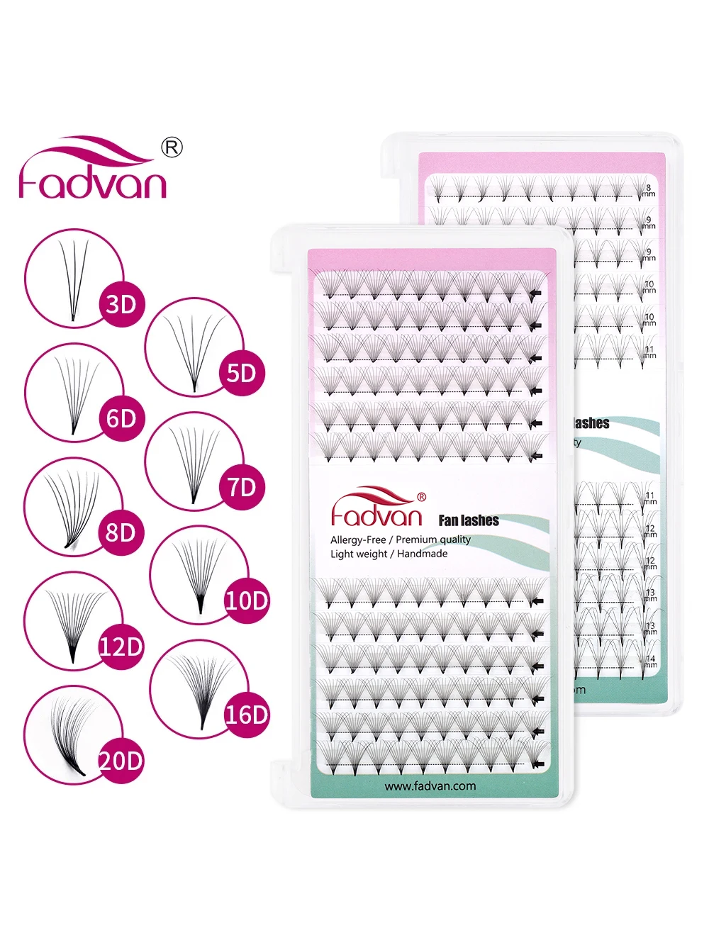 FADVAN Premade Fan 3D/5D/6D/8D/10D/12D/16D/20D/30D Eyelash Extensions Natural Soft Russian Volume Lashes Individual Lash Extensi