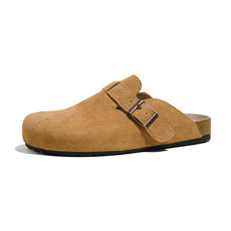 

Faux Suede Flat Birken Slippers Women Autumn Vintage Close Toe Mules Shoes Woman Soft Sole Cork Slides Outdoor Slippers