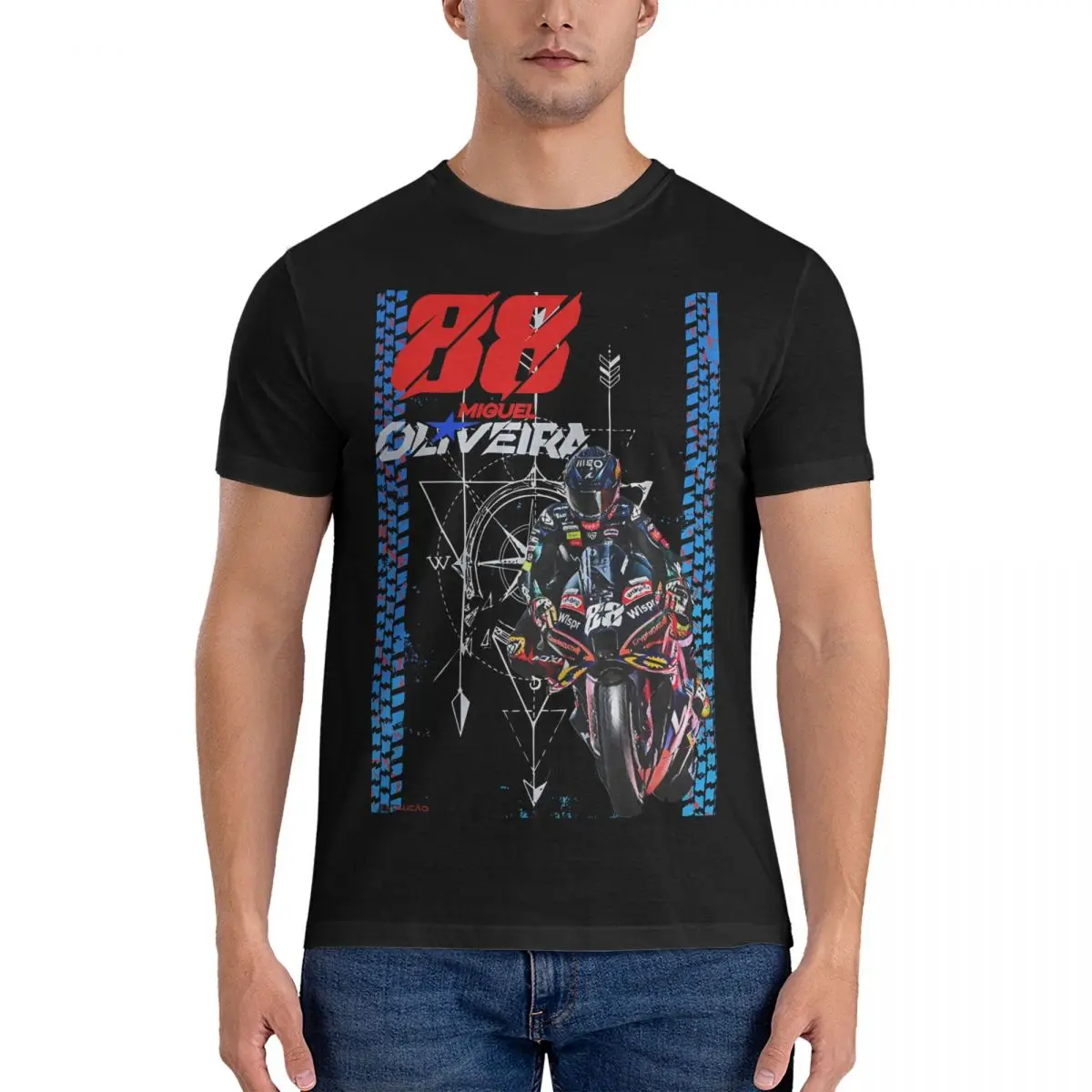 Miguel Oliveira Racing Number #88 T Shirts Men 100% Cotton Leisure T-Shirt Round Neck Aprilias Tees Short Sleeve Tops