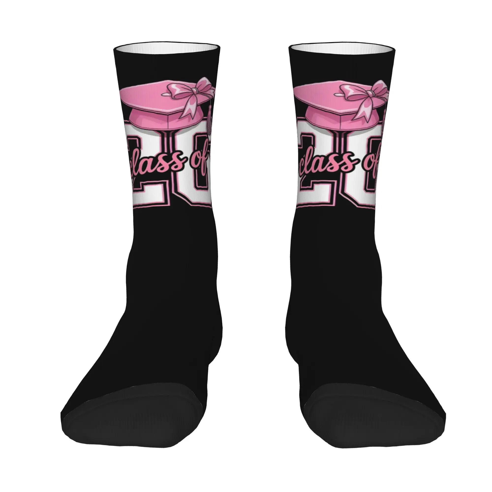 Funny Sock Graduation in 2026 Class Of 2026   Pink Coquette   Vintage Quality Pattern Printed Men Crew Socks Novelty Men's Socks