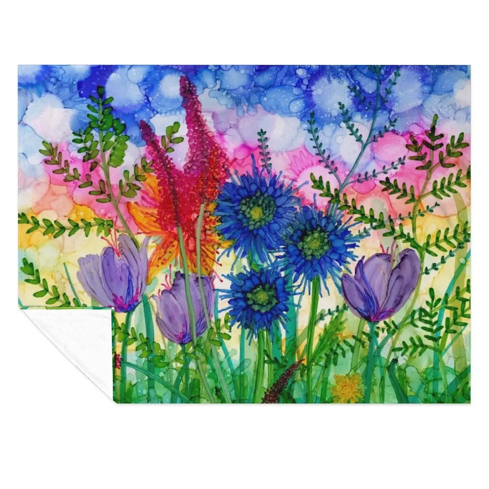 

Wild Bouquet, colourful & vibrant bunch of flowers Throw Blanket Furrys Summer Beddings Thermals For Travel Bed Blankets