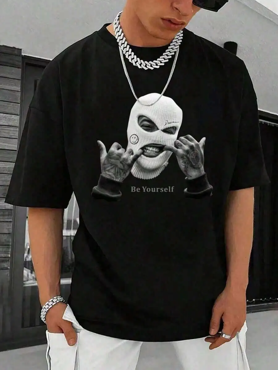

Comfortable Loose Daily Top T-Shirt, Pure Cotton - Suitable For Parties, Plus Size Men's Top T-Shirt