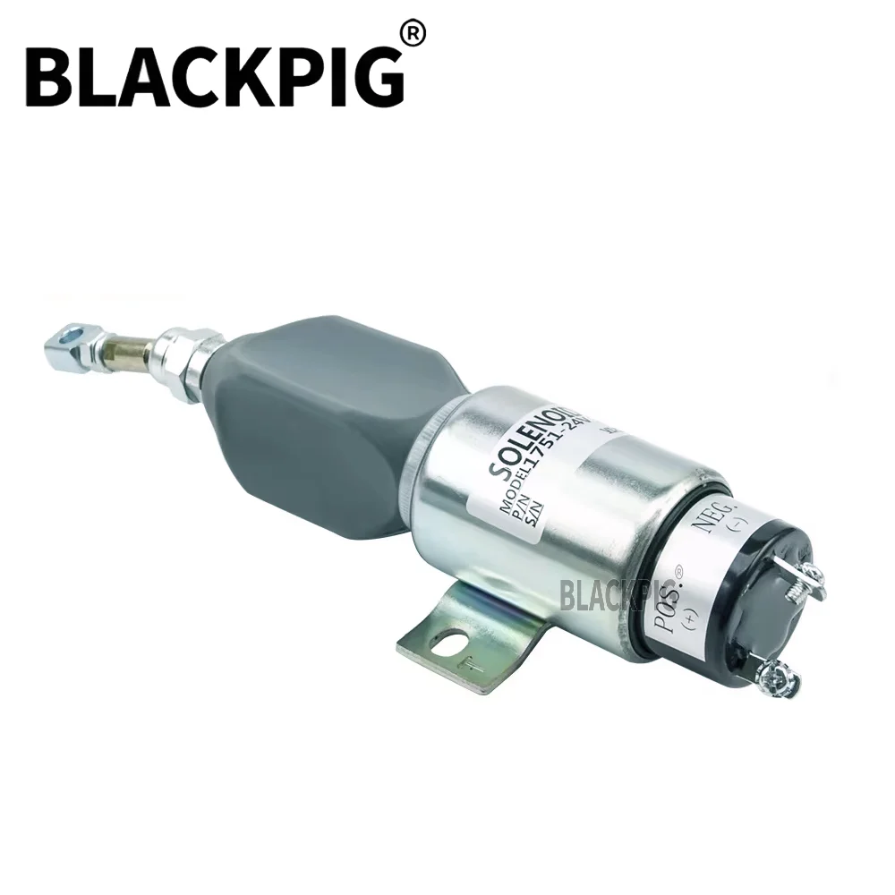 NO Type 1751 Diesel Engine Stop Solenoid Valve Electronic Flameout Fuel Cut Off Shutdown Switch Generator Parts DC12V 24V