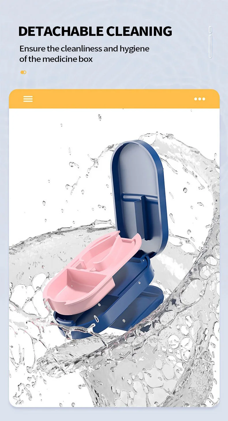 Tragbarer Pillenteiler 2-in-1 Pillendose mit Edelstahlklinge, geeignet zum Schneiden von Vitamin- und Tabletten in 1/2 und 1/4 Stück. – Detail 9