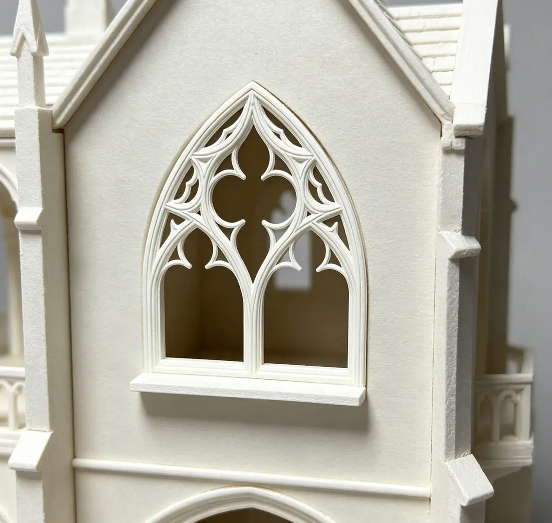

1:12 Scale Dollhouse Gothic Cathedral Wall Shelf, Baroque Style Floral Tracery Hanging Decor, Dark Aesthetic Scene Accessory