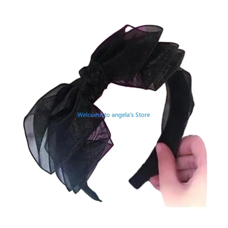 

X4YC повязка на голову с бантом из органзы, званый ужин, головной убор для взрослых, обруч для торжественных случаев