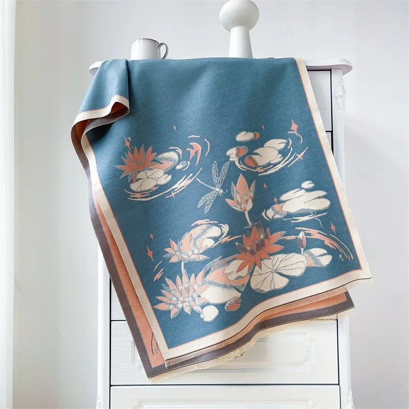 

Winter New Shawl Thick Brand Women's Scarves Luxury Double Sided Pashmina Cashmere Scarf Warm Shawl All-Match WarmTravel Blanket