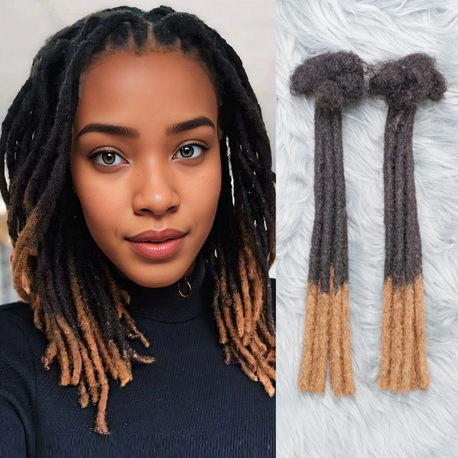 10 بوصة الشعر البشري Dreadlock ملحقات 10 الجذر/حزمة الفزع الهبي أومبير Loc ملحقات الريغي نمط الكروشيه الشعر للنساء الرجال
