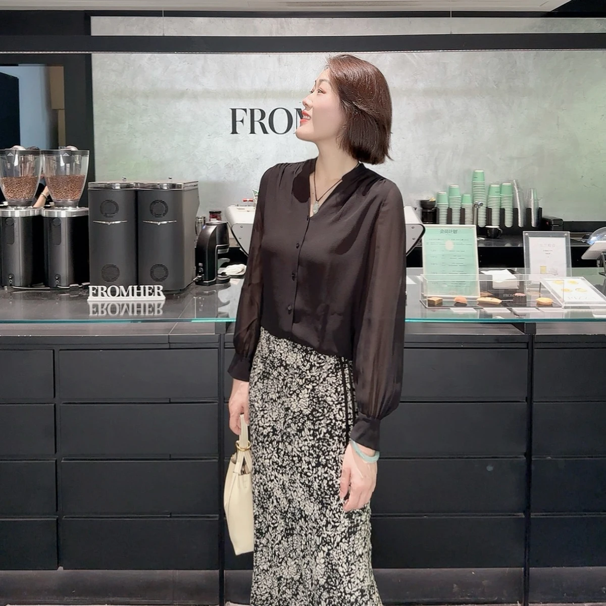 

Hooton Platinum Series Zen A-Line Skirt Silk Chiffon Casual High Waist Print Loose Fit Summer 2025 Chinese Origin