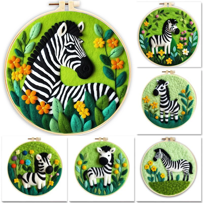 

GATYZTORY 20x20cm Frame With Needle Felting Painting Kit For Beginner Animal Handmade Home Decorationg DIY Handicraft New