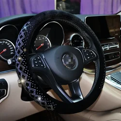 Rhinestone Car Steering Wheel Cover,Plush Universal Steering Wheel Covers,Car Decoration Accessories Shiny Steering Wheel Case