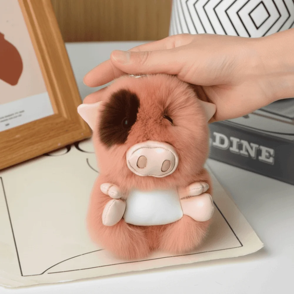 

New Design Soft Pig Stuffed Animal Plush Keychain Emotional Support Pig Pattern Stuffed Animals Plush Keyring Cute Plush Toy