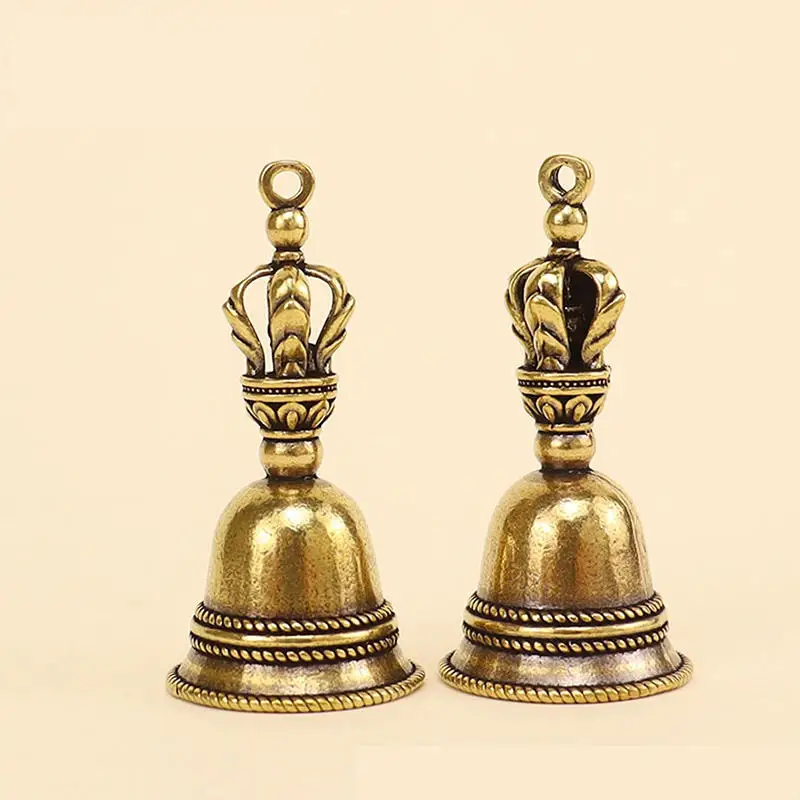 Brass Handicraft Die-casting Drop Bell Key Car Button Wind Bell Tibetan Bronze Bell Creative Gift Home Decoration Accessories