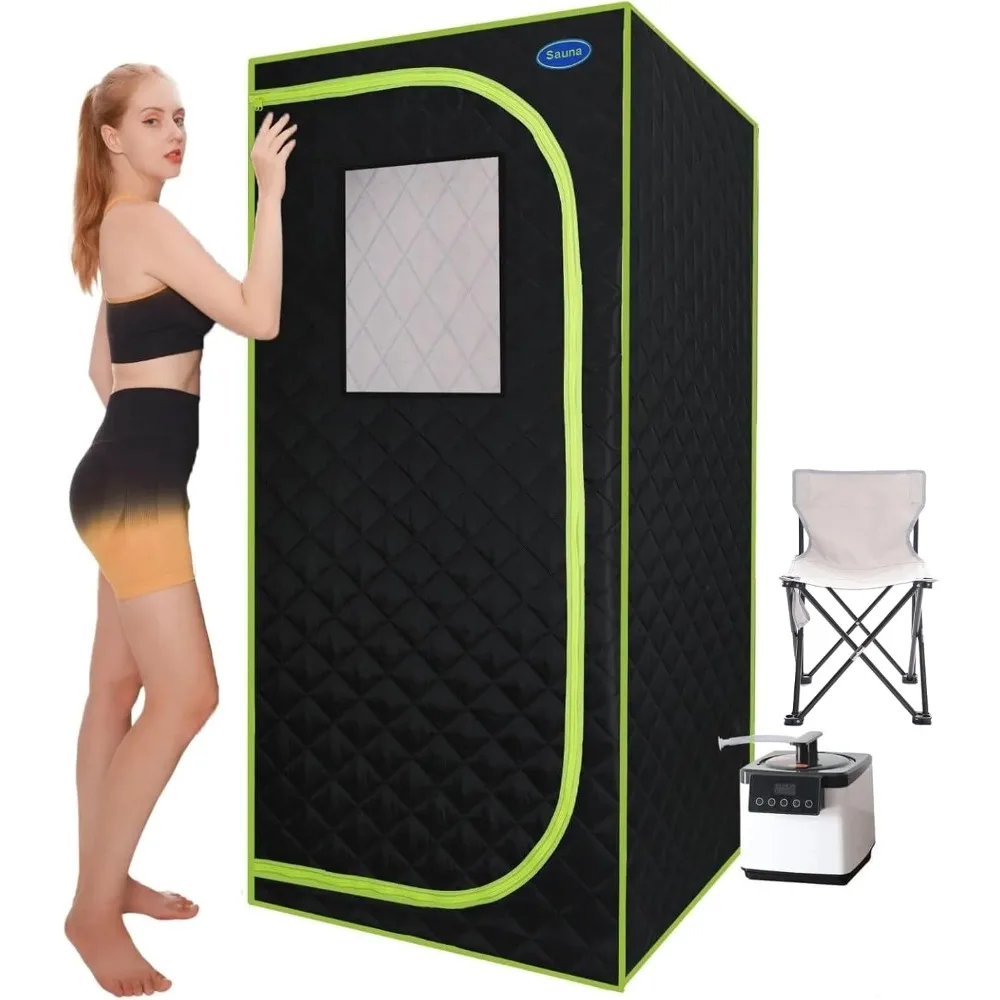 Portable Plus Type Full Size Steam Sauna tent. Spa, Detox ,Therapy and Relaxation at home.Larger Space,Stainless Steel Pipes