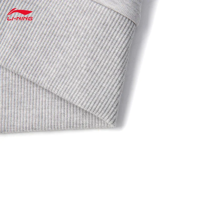 LI-NING Men's sports trend series เสื้อนุ่มสบายแขนยาวรอบคอ pullover hoodies AWDV567