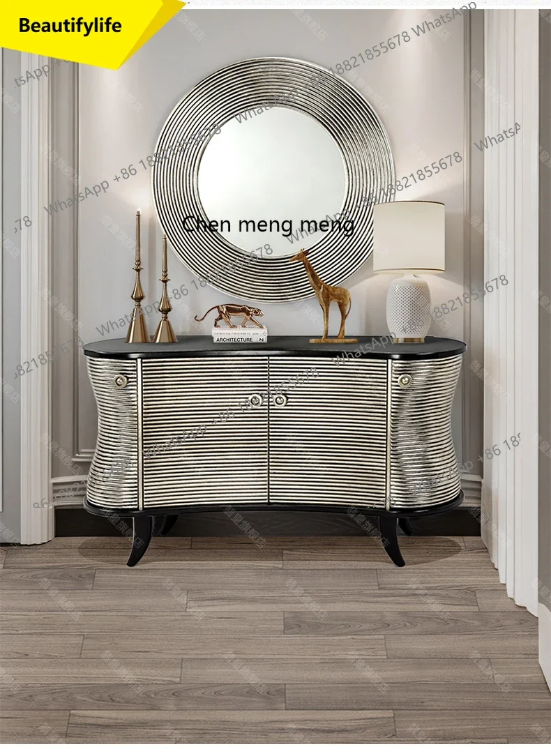 

Q181 Light Luxury Solid Wood Entryway Cabinet Entryway Decoration Storage Cabinet Modern Villa High-End Storage Sideboard
