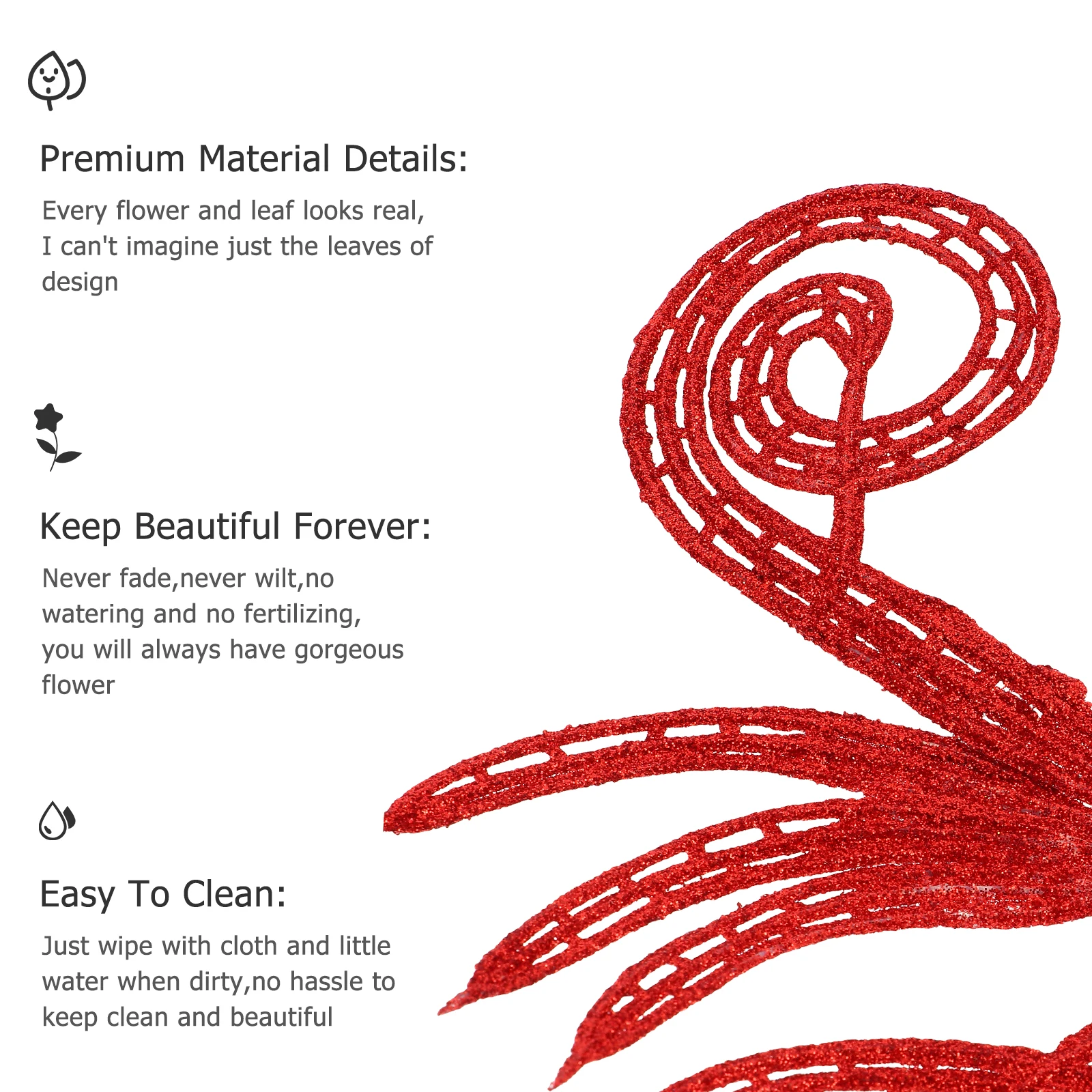 

10pcs Xmas Leaves Decoration Christmas Tree Decor Simulation Leaves Glitter Leaf Accessories Diy Craft Party Wreath Photo Prop