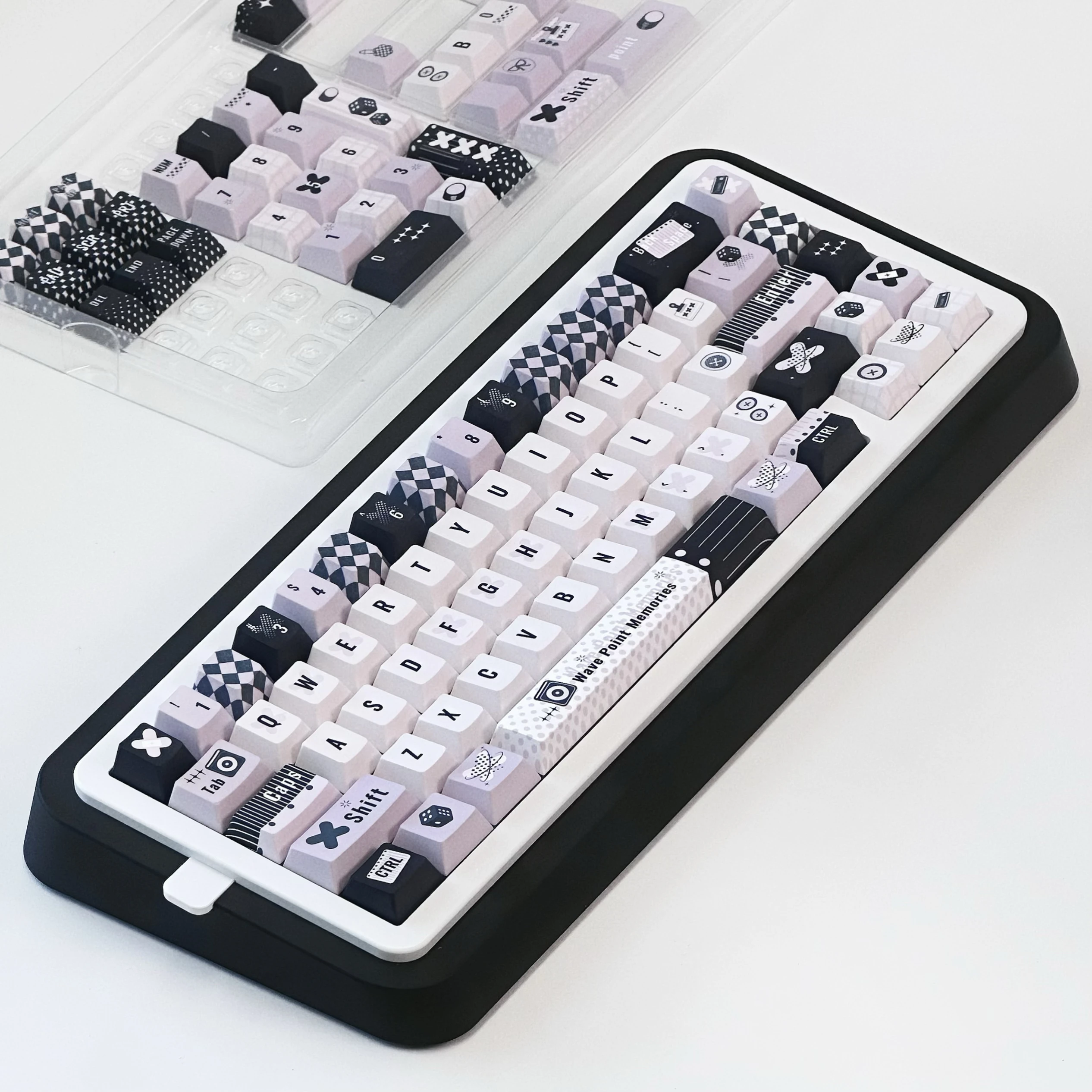 

Purple Memory Theme Keycaps Set PBT Cherry Profile Custom Original Handmade Keycaps for Mechanical Keyboard Accessories Gift