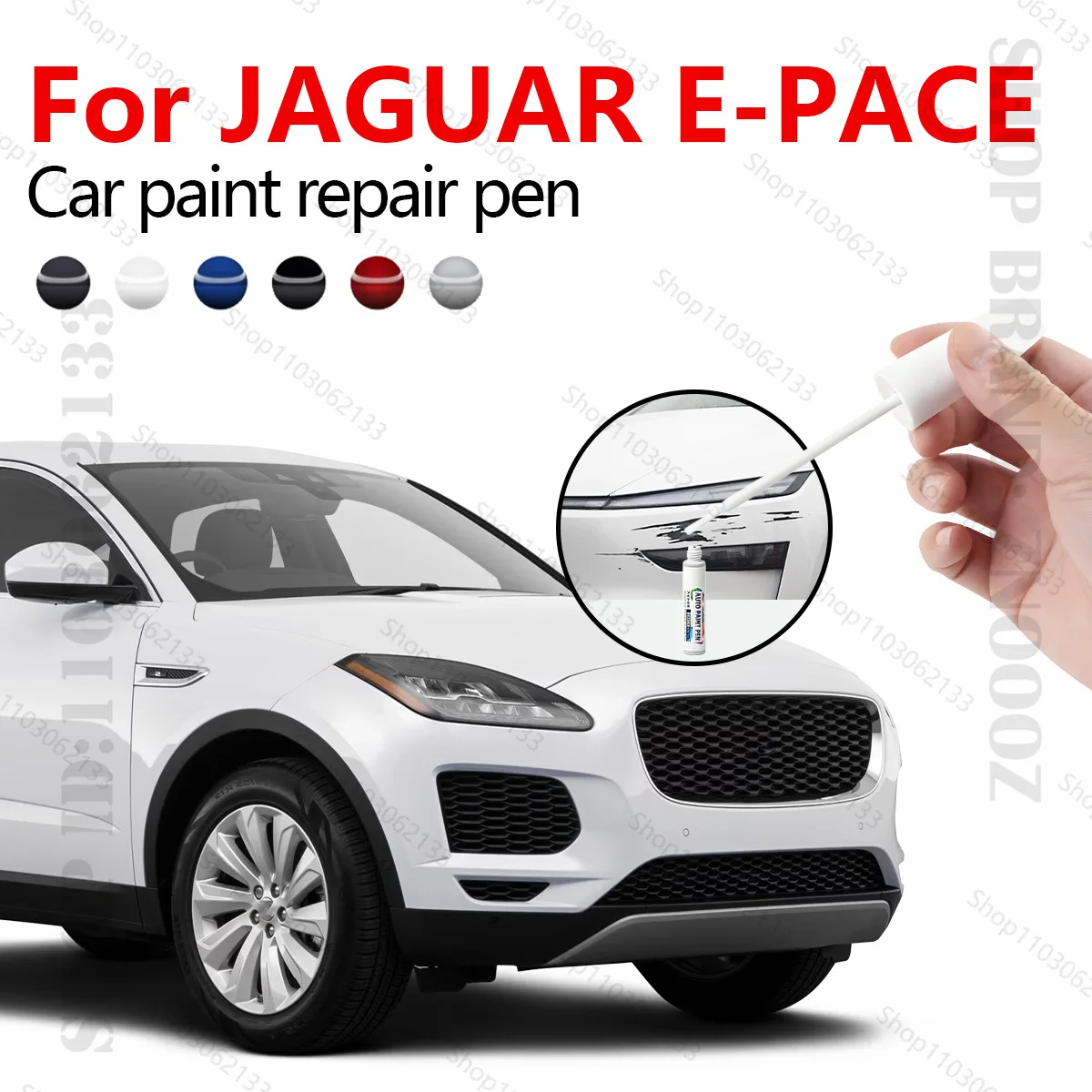 

Ручка для ремонта автомобильной краски, аксессуары для ремонта царапин, черный PAB, синий, JIP, серый, LRA, белый NCZ для 2017-2024 JAGUAR E-PACE
