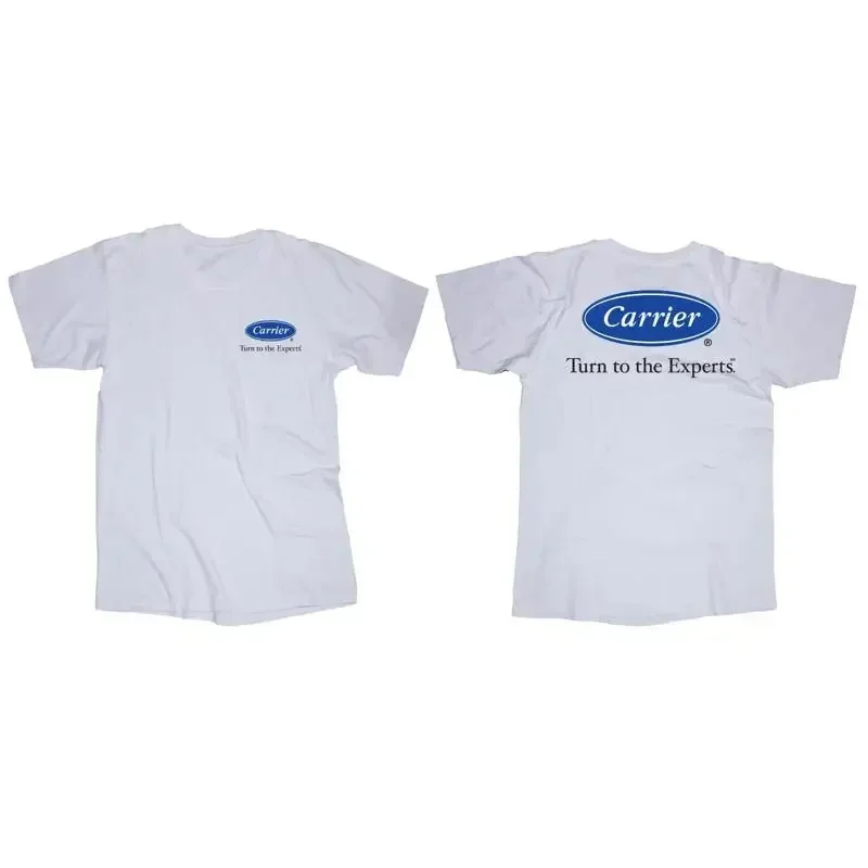 Carrier logo white t shirt HVAC Air Conditioning House Shop Work
