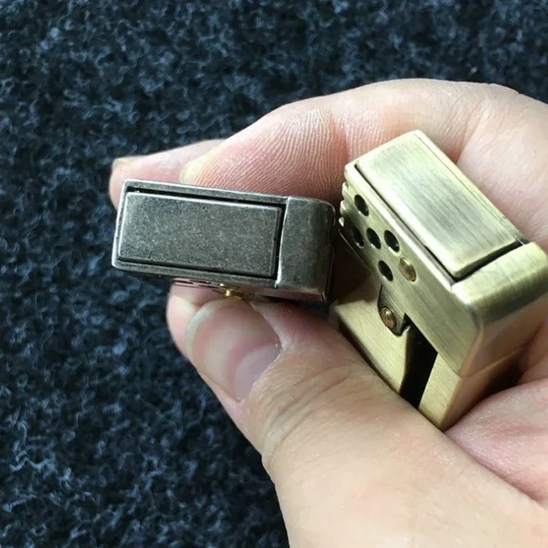 الرجعية دفع الإشعال الكيروسين أخف الإبداعية بلمسة واحدة الإشعال يندبروف ولاعة معدنية الرجال جمع هدية