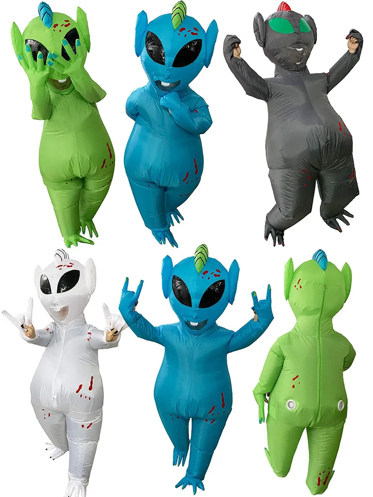 Halloween Mascot Cartoon Human Character Costume Alien Inflatable Costume for Adult blood alien inflate