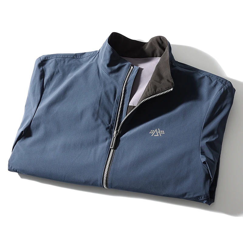 

High Quali Men's Windproof Water-resistant Double-sided Wear Stand Collar Jaet Outerwear Faion Urban Sle Long Sve ...
