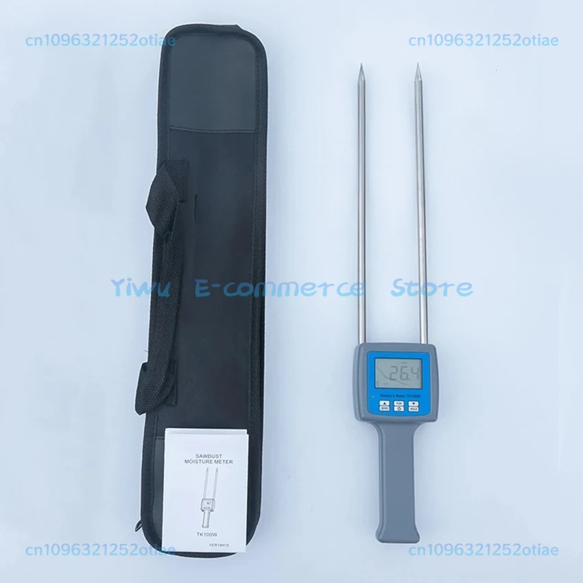 TK100W Hygrometers Professional Wood Sawdust Powder Hay Bale Peat Moisture Meter Tester Digital LCD Humidity Moisture Analyzer
