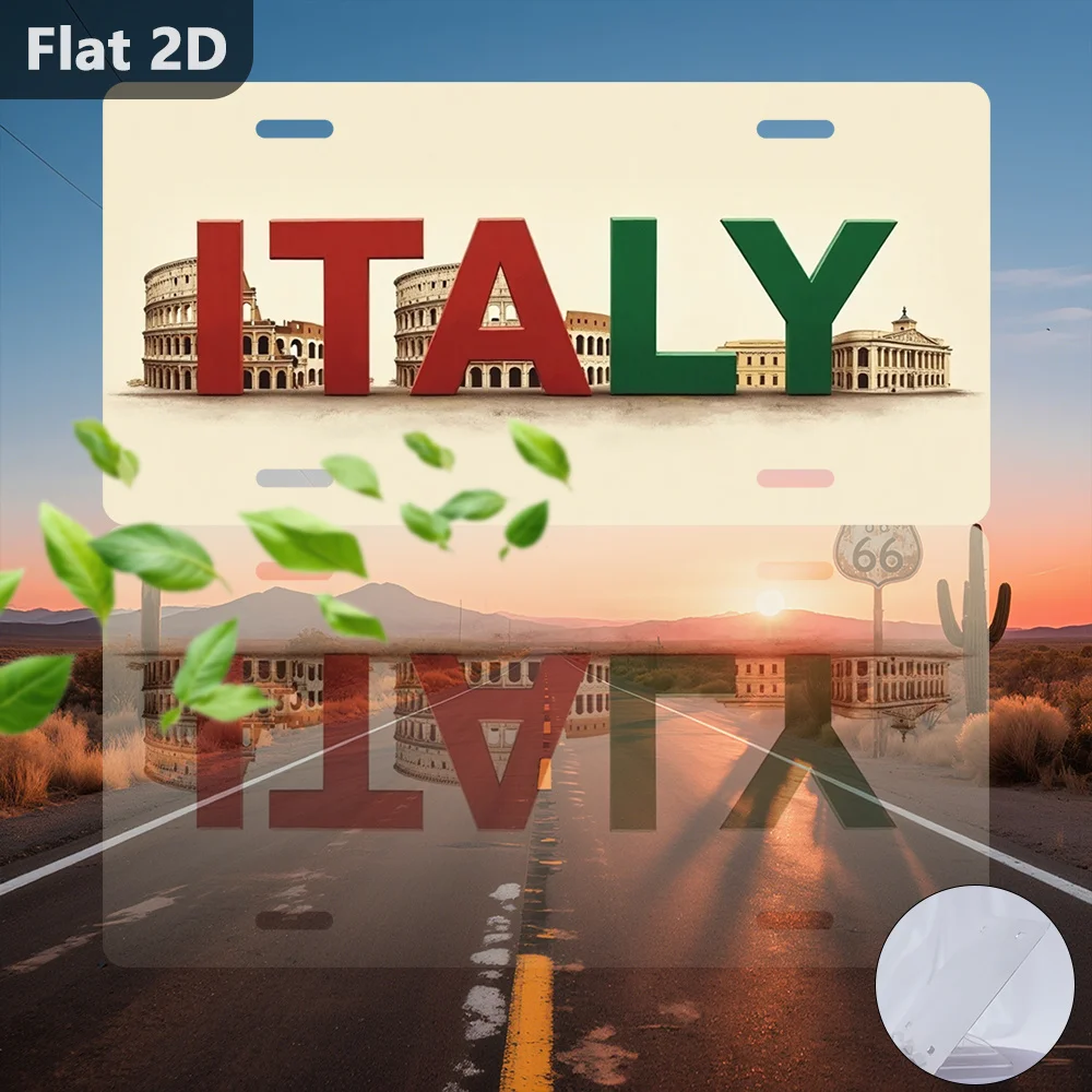 2D Flat Surface, 1pc, for Decorative Purposes Solely, Outdoor Sign And Wall Decoration (12Inch* 5.9Inch), Italian Lettering Colo