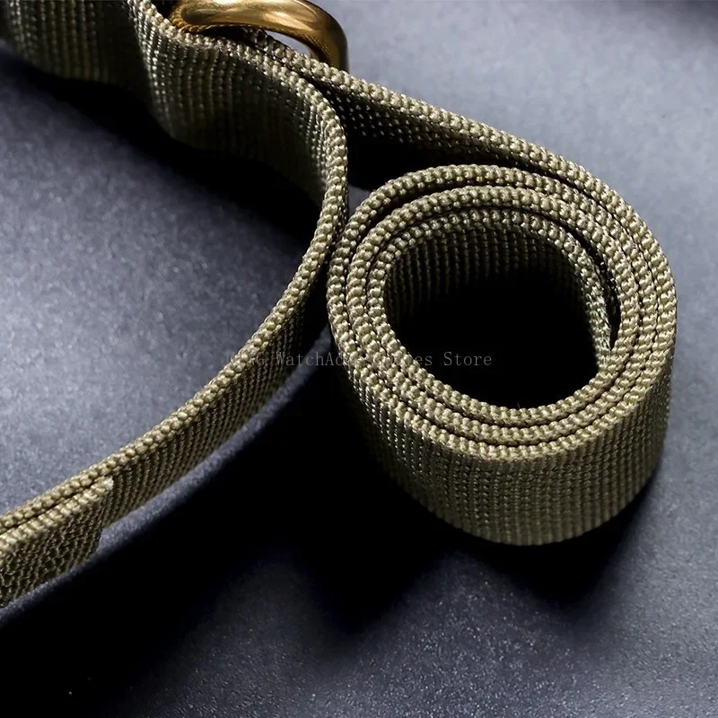5-ring Gold Buckle Nylon High Density Watch Band Men Women Straps Woven Canvas Bracelets Sport Wristbands Resistant Durable Belt