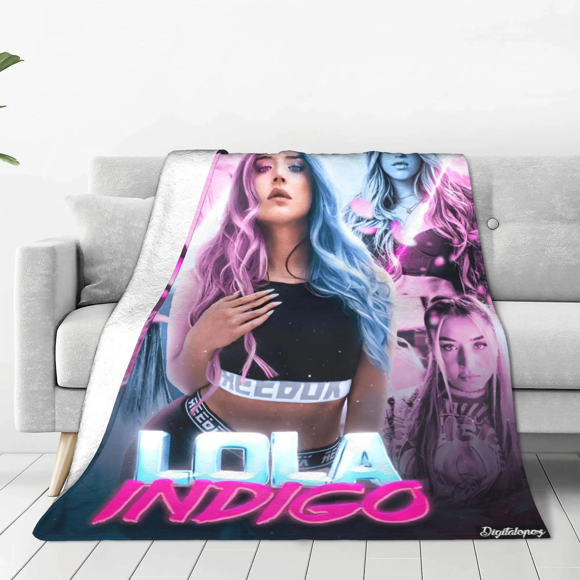 Lola Indigo Singer  Blanket Cover  Plush Throw Blanket Summer Air Conditioning Decoration Soft Warm Bedsprea