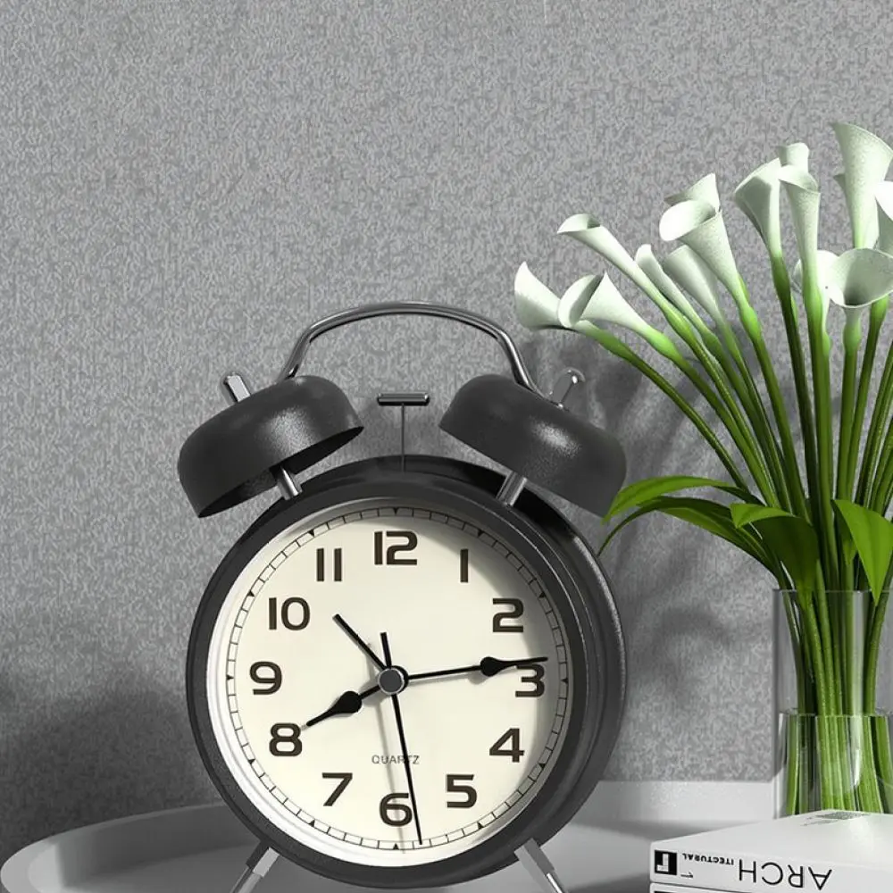 Compact Desk Alarm Clock For Students Bedroom Study Silent Quartz Movement Battery Operated Metal Design Wake Up Clock