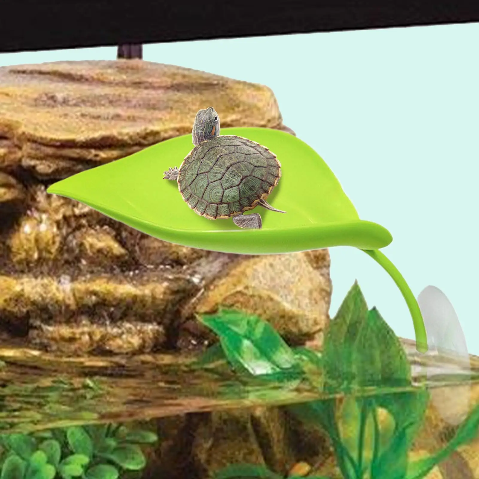 

Leaf-Shaped Turtle Tank Basking Stand, Aquarium Landing Habitats Reptile Tank Decor for Turtles Tree Frogs Leopards Geckos