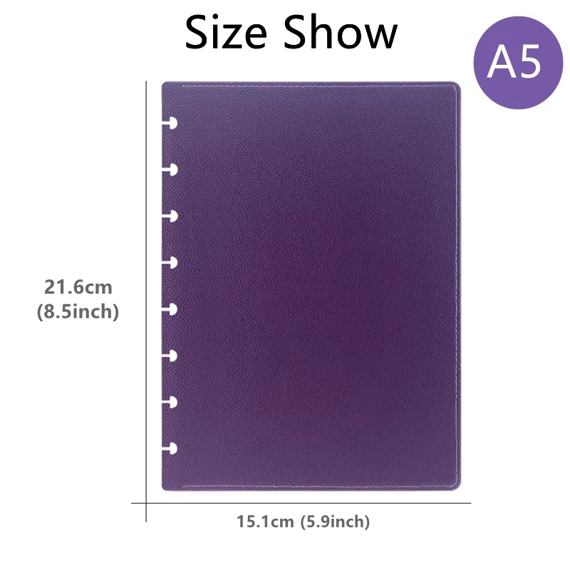 ฝาครอบ/ชุดดัชนี A5 2ชิ้น (ด้านหน้า + ด้านหลัง) อุปกรณ์เสริมสำหรับสมุดโน้ตแบบทำมือสไตล์การพิมพ์หลากสี8รูเห็ด