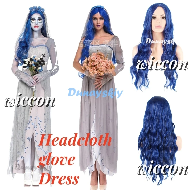 Dress for Female Devil Cosplay Party Devil Corpse Bride Costumes Wig Halloween Women Scary Vampire Costume Clothes Witch Dresses