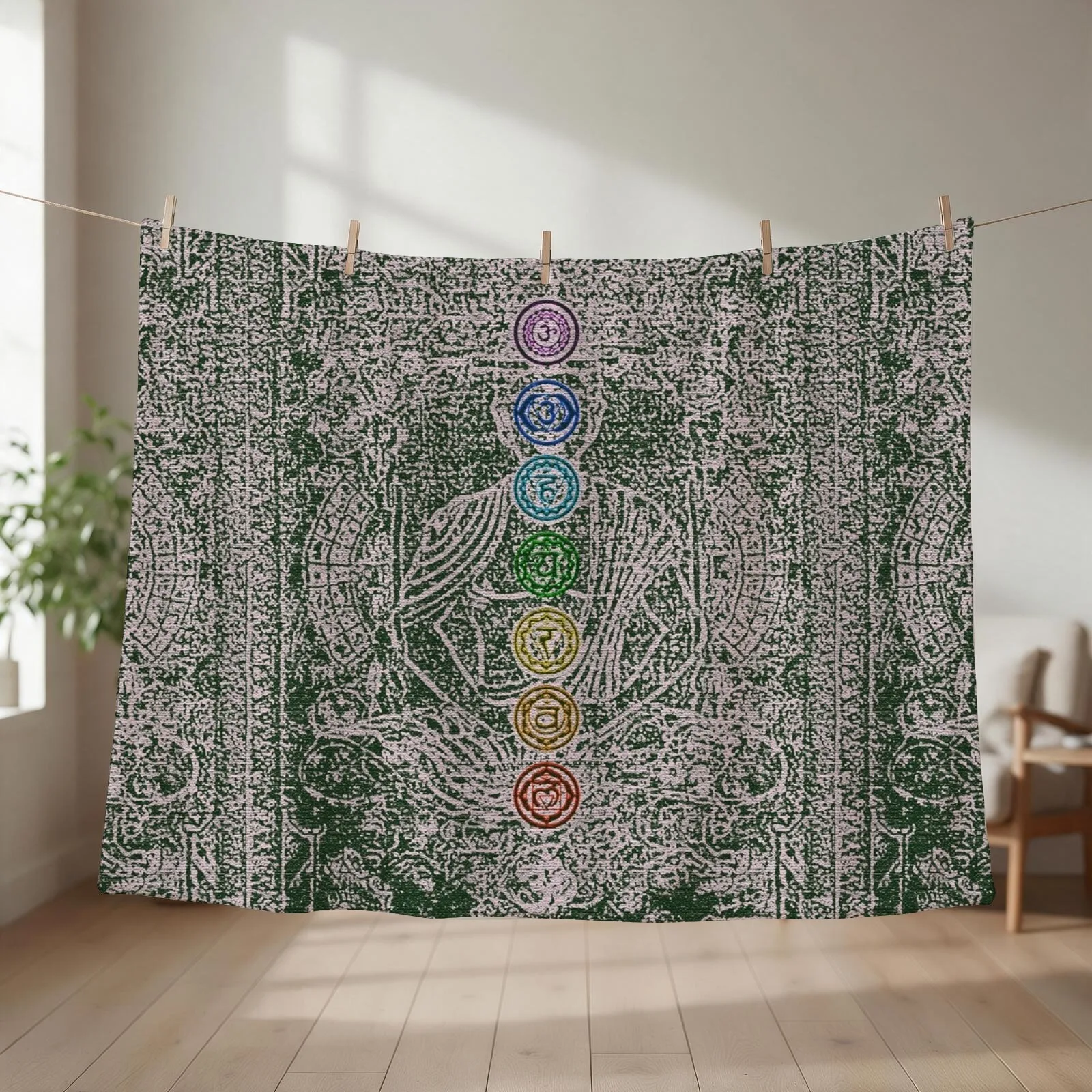 The Seven Chakras (Ancient) Throw Blanket couch cozy soft plush fuzzy picnic outdoor blanket