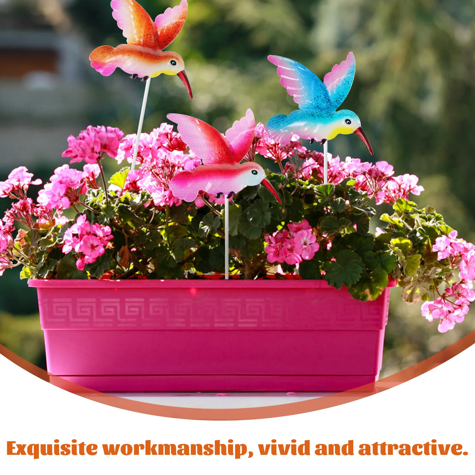 

4Pcs Hummingbird Garden Stakes Iron Decorative Yard Lawn Stakes Outdoor Metal Simulation Sculpture Garden Decoration