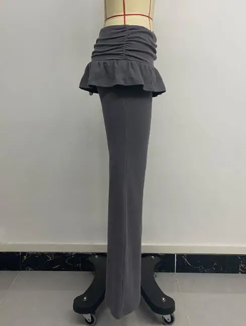 

Pants Fashion 2025 Autumn New Solid Color Style Spicy Girl Ballet Fake Two Piece Micro Pull Up Pants Casual Pants for Women