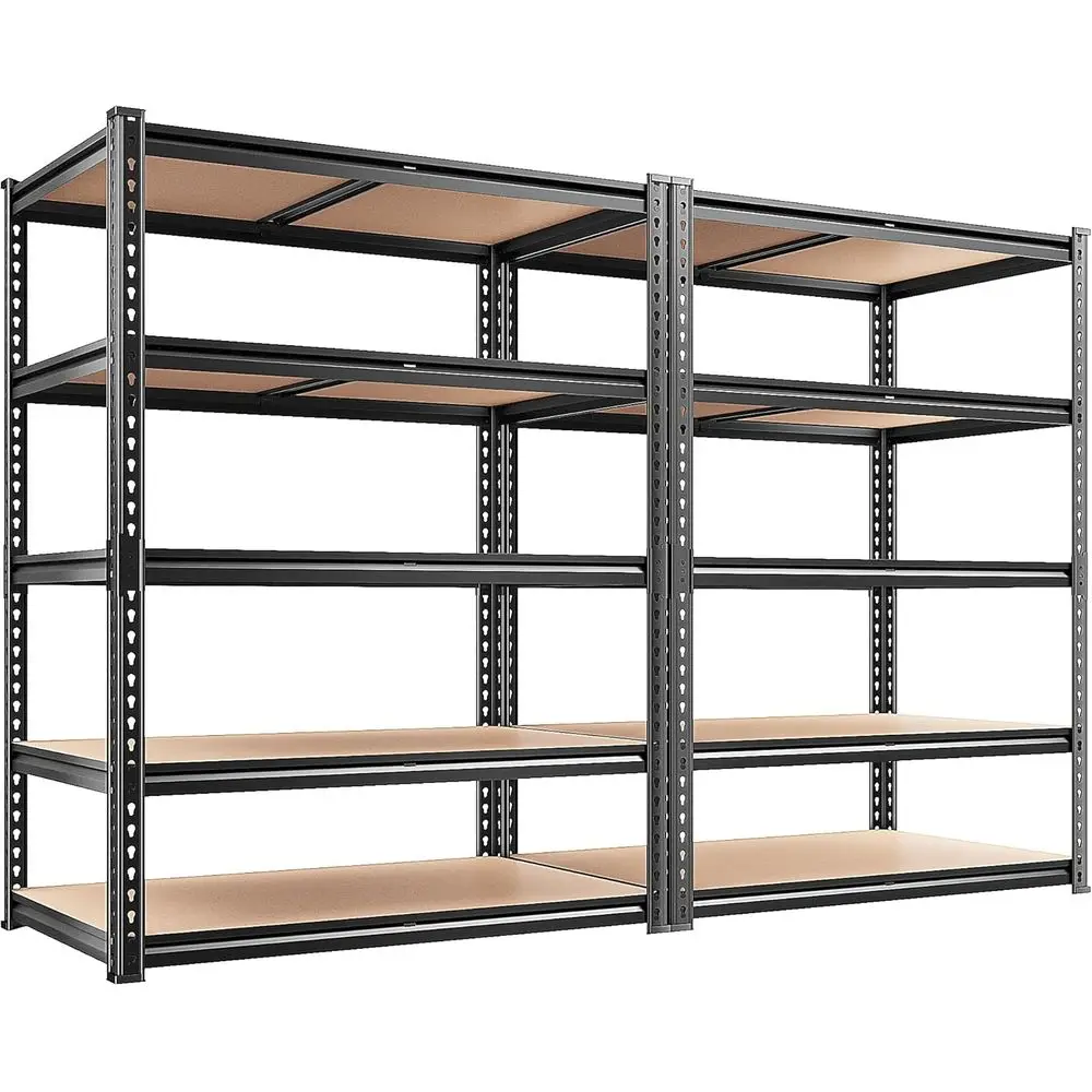 REIBII 2400LBS Garage Shelving 5 Tier Storage Shelves Heavy Duty, Adjustable Metal Shelving Unit,Garage Shelves or Basement,Ware