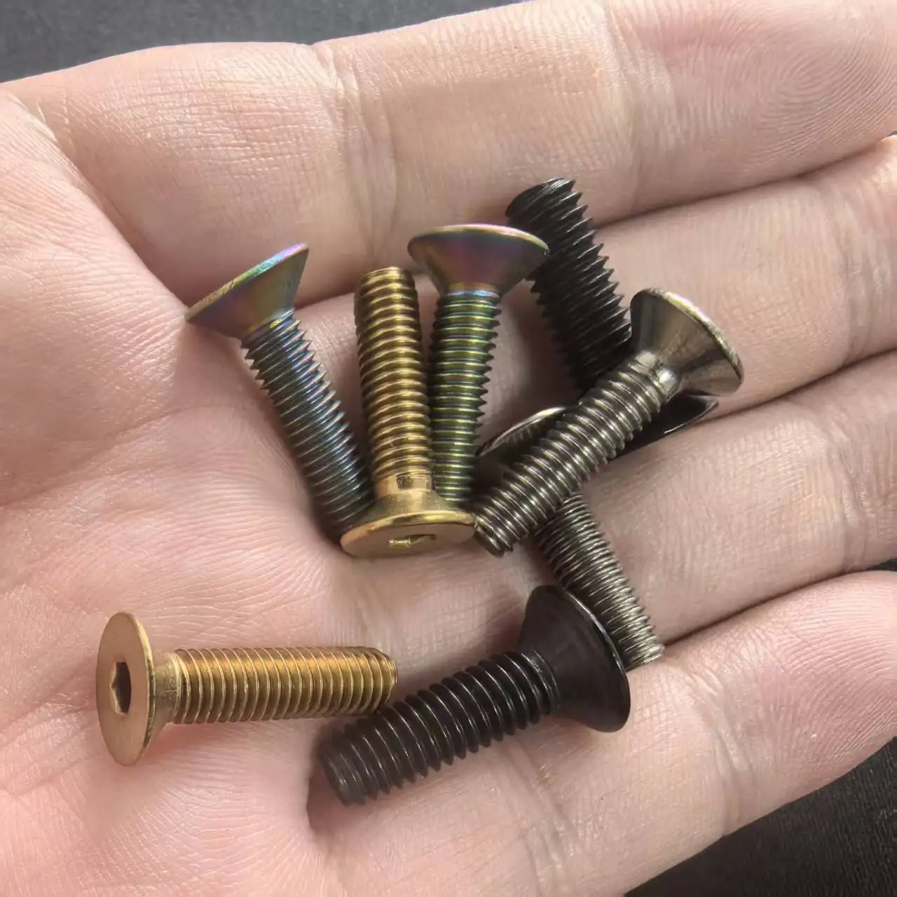 2pcs-10pcs Screw Din7991 M3 M4 M5 M6 Rainbow/ Black /gloden Colour Ta2 Gr2 Flat Hex Coutersunk Screw
