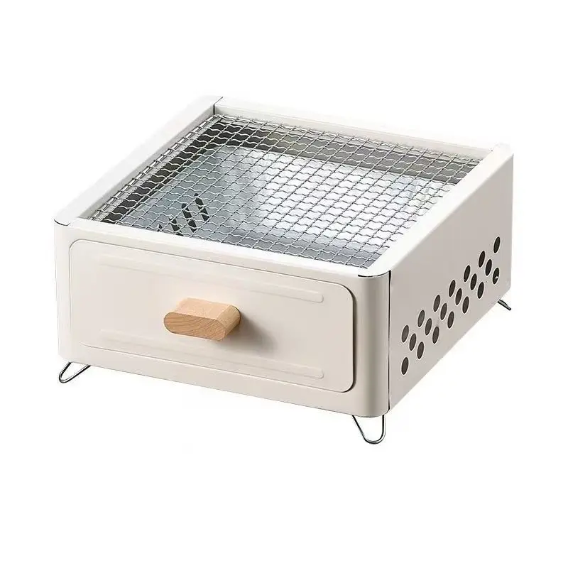 Portable All-in-One Ceramic Tea Brewing Roasting Stove, Stainless Steel Mesh Grill, Ideal for Outdoor Camping, Home Gatherings,