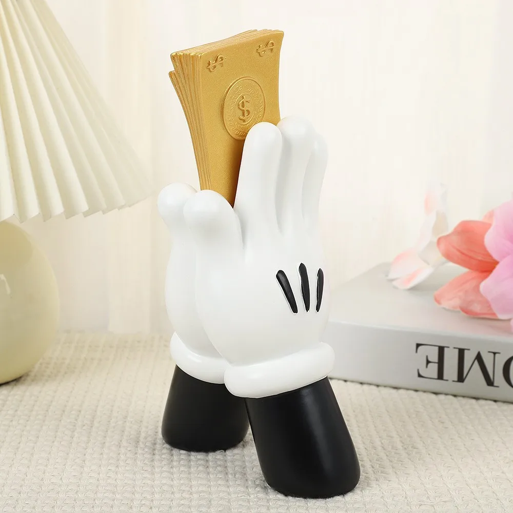 Ästhetische Cartoon Hand Figur Harz Geld Statue Figur Moderne Designer Skulptur Luxus Wohnzimmer Dekoration Zimmer Zubehör