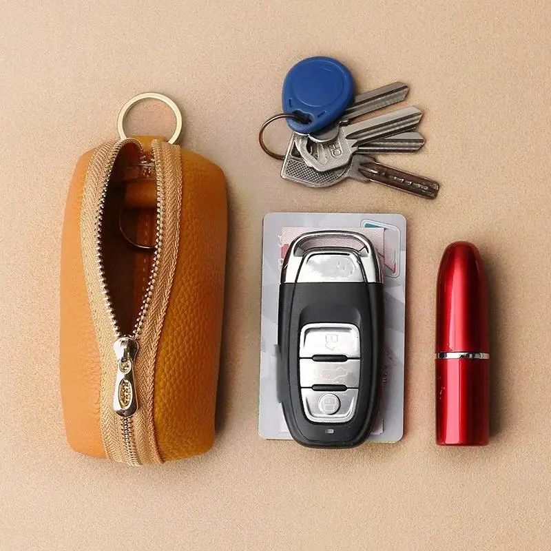 PU-Leder Autoschlüssel-Etui für Männer und Frauen, Geldbörsen, Haushalts-Schlüsselhüllen, Reißverschluss-Aufbewahrungstasche, Kartentaschen – Detail 3