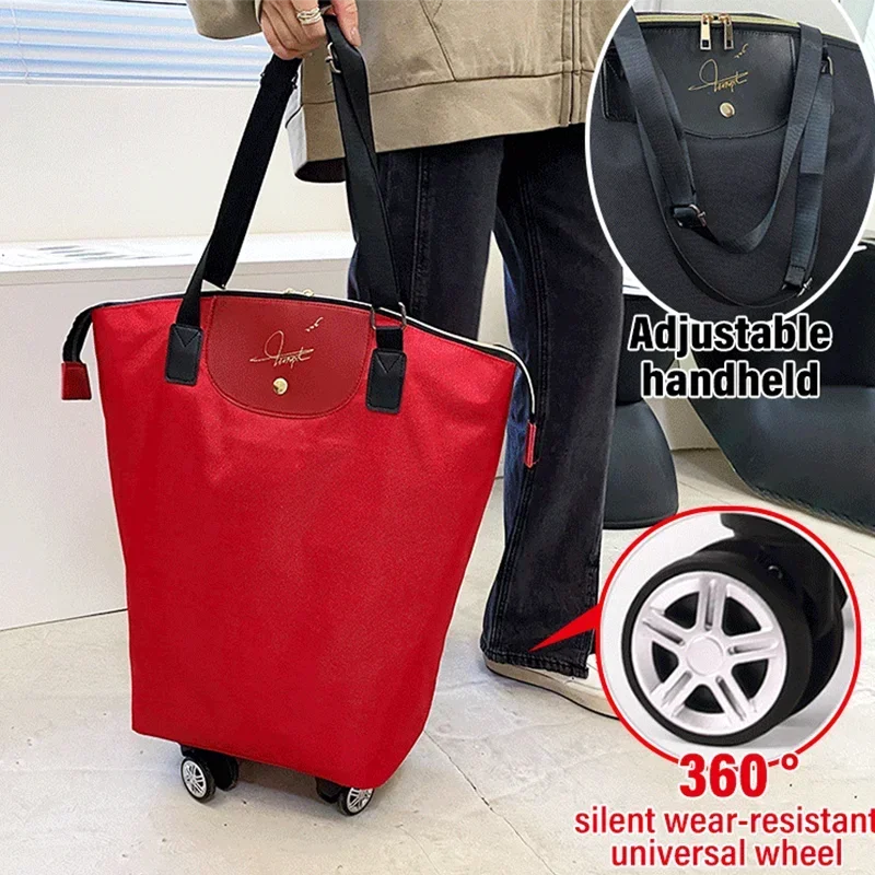 Bolsas de compras plegables, carrito de viaje con ruedas, reutilizable, organizador de alimentos y verduras