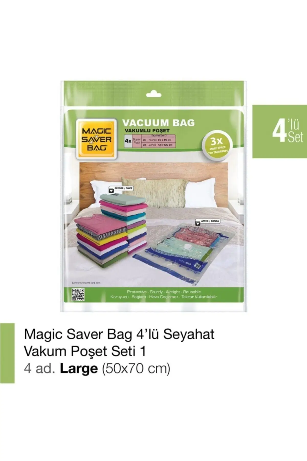 4'lü Vacuum Bag Set-1 FOR clothing vacuum bag clothes vacuum storage Set storage bag