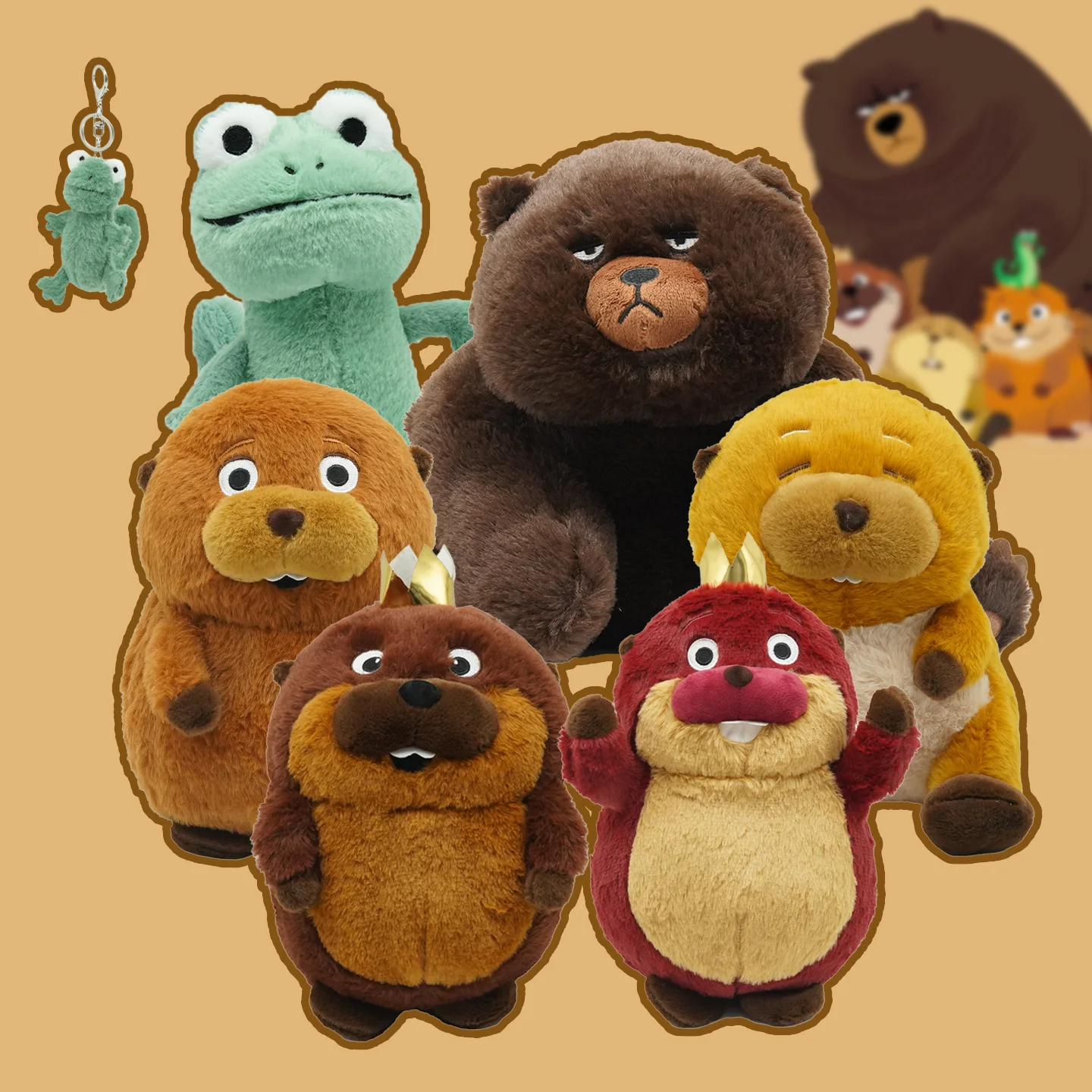 YanQing New Grumpy Brown Bear Plush Toys Lizard Animal Stuffed Toys Anime Peripherals Soft Plushie Birthday Gifts