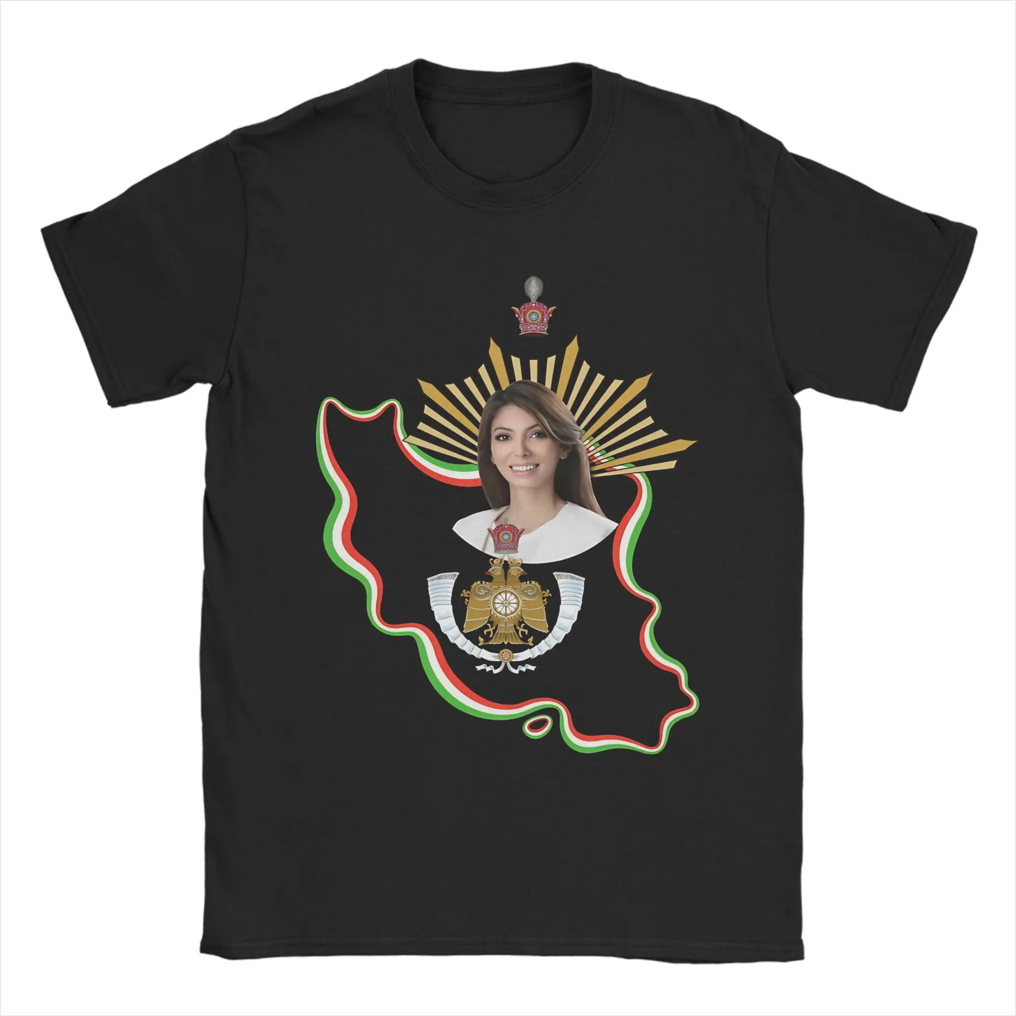 Noor Pahlavi Crown Princess of Iran T-Shirt Man  Streetwear T Shirts Summer O Neck Harajuku Tees Loose Big Size Clothing