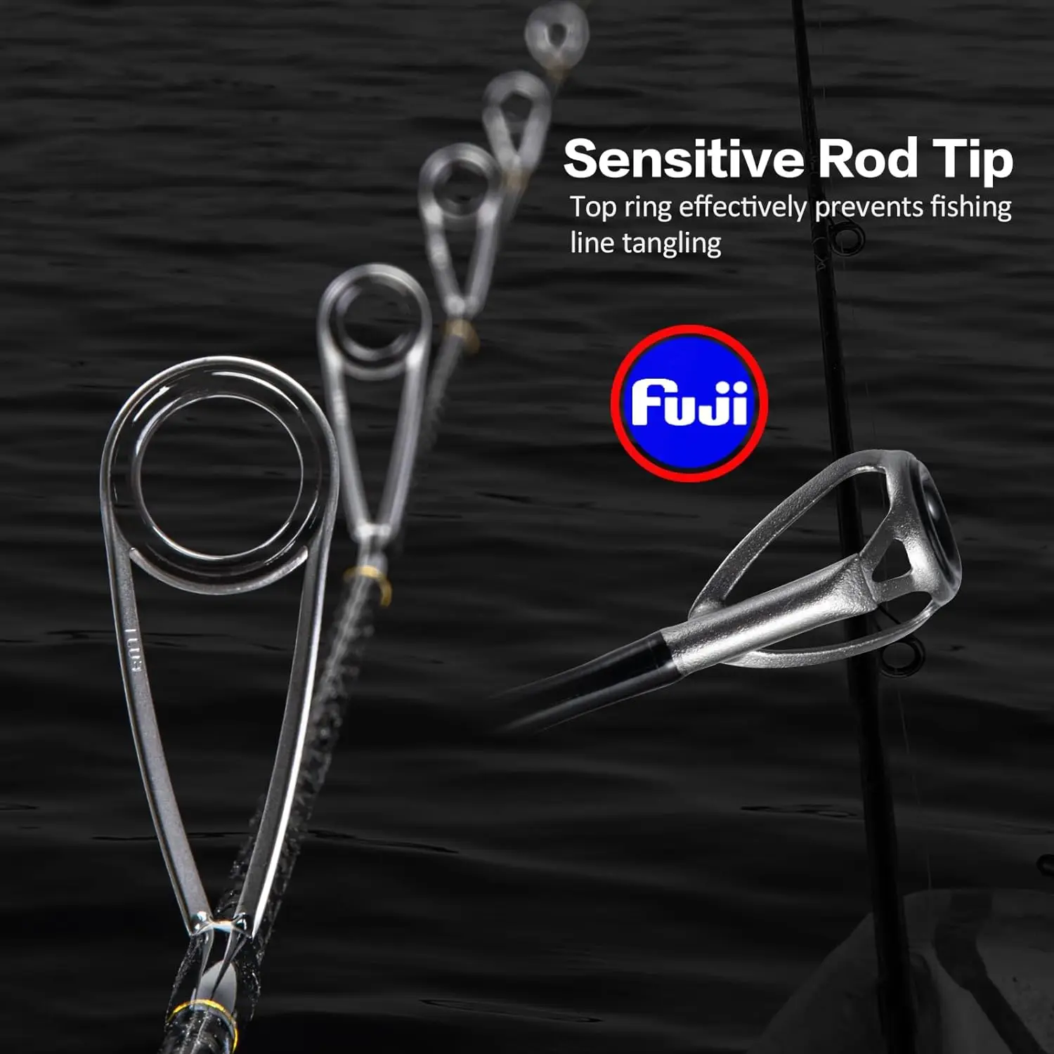 Goture Pollux Fuji Guia Anel Jigging Pesca Rod, Oceano Rod, Giro e carcaça, Oceano Rod, barco rápido Polo, poder 100%, ML, M, MH, 1.83m, 1.98m